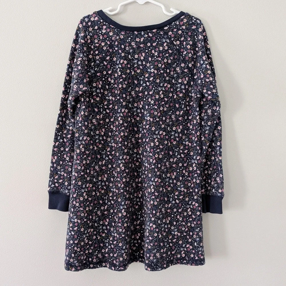 Polo Ralph Lauren Little Girls Sweatshirt Dress‎ SIZE 7 Floral Pockets Casual